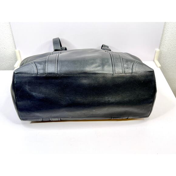 Authentic Coach Hampton Large Black Leather Tote Bag Purse F063-F10288 - Picture 6 of 16
